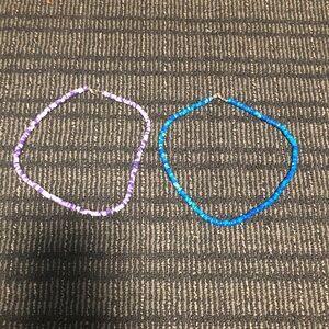 Hawaiian Stoned Blue & Purple Necklace Set